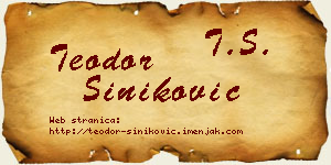 Teodor Šiniković vizit kartica